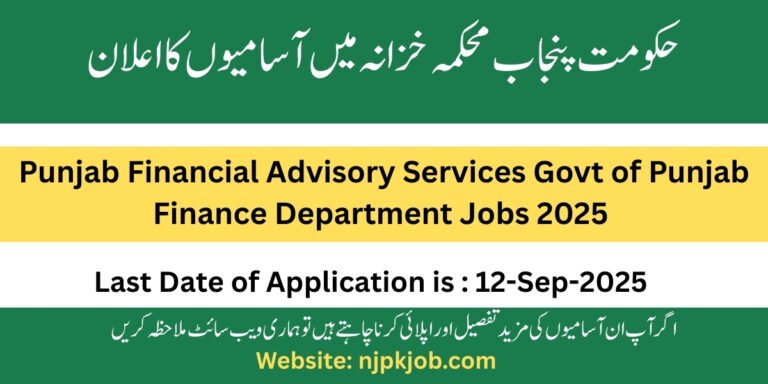 Govt of Punjab Finance Department Jobs 2025